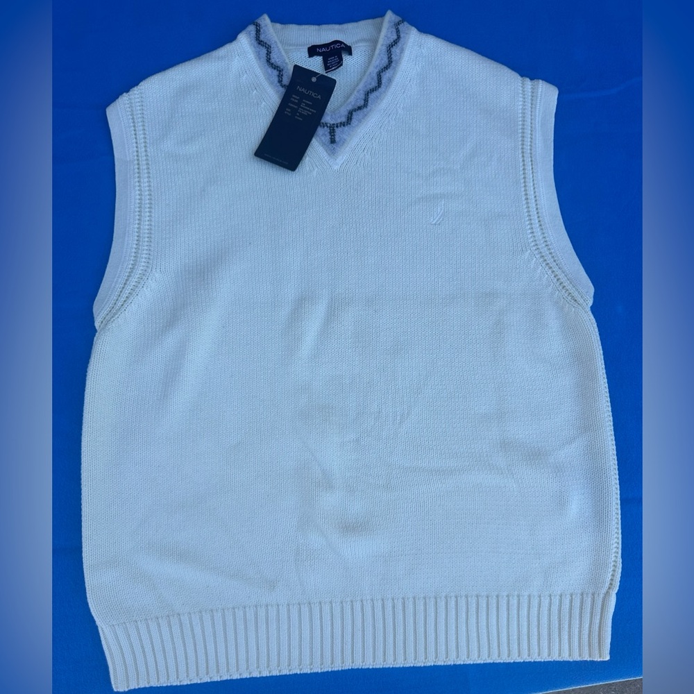 NWT Men's Nautica Creamy/White Sweater Vest
